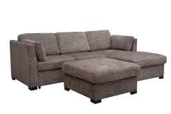 Mor Furniture Vivian Full Pullout Sofa Chaise In Gray Fabric, Left Facing