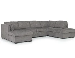 Mor Furniture Vivian Full Pullout Tux Chaise Sectional W/ Storage In Gray, Left Facing