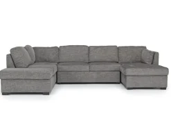 Mor Furniture Vivian Full Pullout Tux Chaise Sectional W/ Storage In Gray, Left Facing