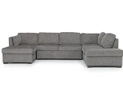 Mor Furniture Vivian Full Pullout Tux Chaise Sectional W/ Storage In Gray, Left Facing