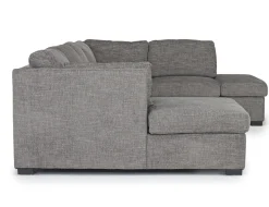 Mor Furniture Vivian Full Pullout Tux Chaise Sectional W/ Storage In Gray, Left Facing
