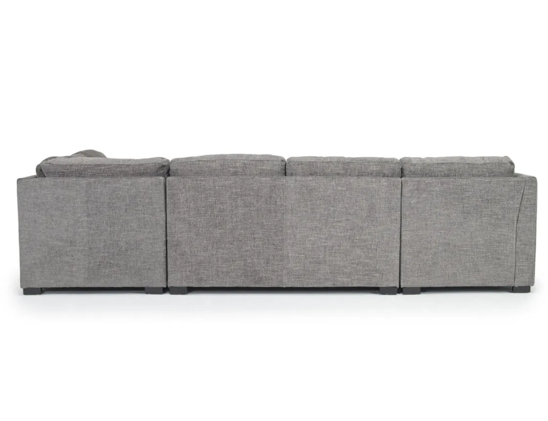 Mor Furniture Vivian Full Pullout Tux Chaise Sectional W/ Storage In Gray, Left Facing