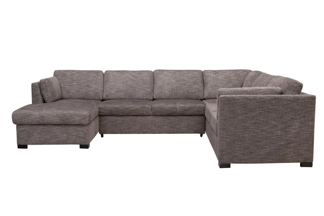 Mor Furniture Vivian Full Pullout Tux Chaise Sectional W/ Storage In Gray, Left Facing