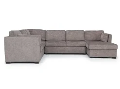 Mor Furniture Vivian Full Pullout Tux Chaise Sectional W/ Storage In Gray, Left Facing