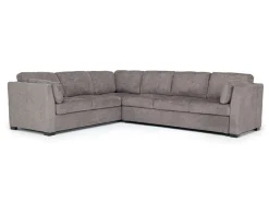 Mor Furniture Vivian Full Tux Sleeper Sectional In Gray Fabric, Left Facing