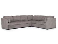 Mor Furniture Vivian Full Tux Sleeper Sectional In Gray Fabric, Left Facing