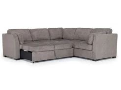 Mor Furniture Vivian Full Tux Sleeper Sectional In Gray Fabric, Left Facing