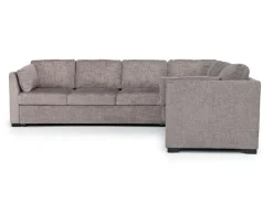 Mor Furniture Vivian Full Tux Sleeper Sectional In Gray Fabric, Left Facing