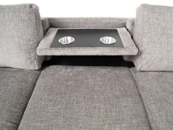 Mor Furniture Vivian Full Tux Sleeper Sectional In Gray Fabric, Left Facing