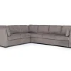 Mor Furniture Vivian Queen Tux Sleeper Sectional W/ Drop Down Table In Handwoven Pewter, Right Facing