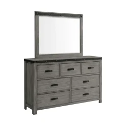 Mor Furniture Wade Panel Bed, Dresser, Mirror & Nightstand In Gray, Queen