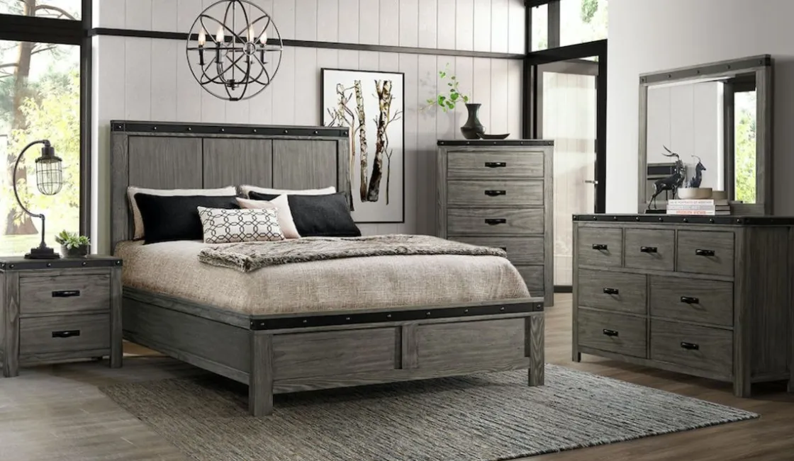 Mor Furniture Wade Panel Bed In Gray, Queen