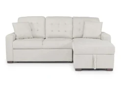 Mor Furniture Waitsfield Full Pullout Sofa Chaise In Gray, Left Facing