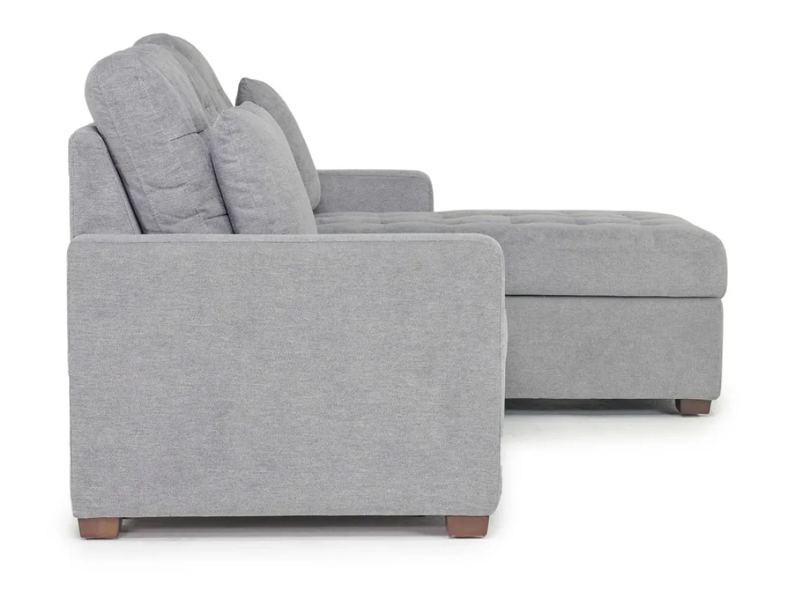 Mor Furniture Waitsfield Full Pullout Sofa Chaise In Gray, Left Facing