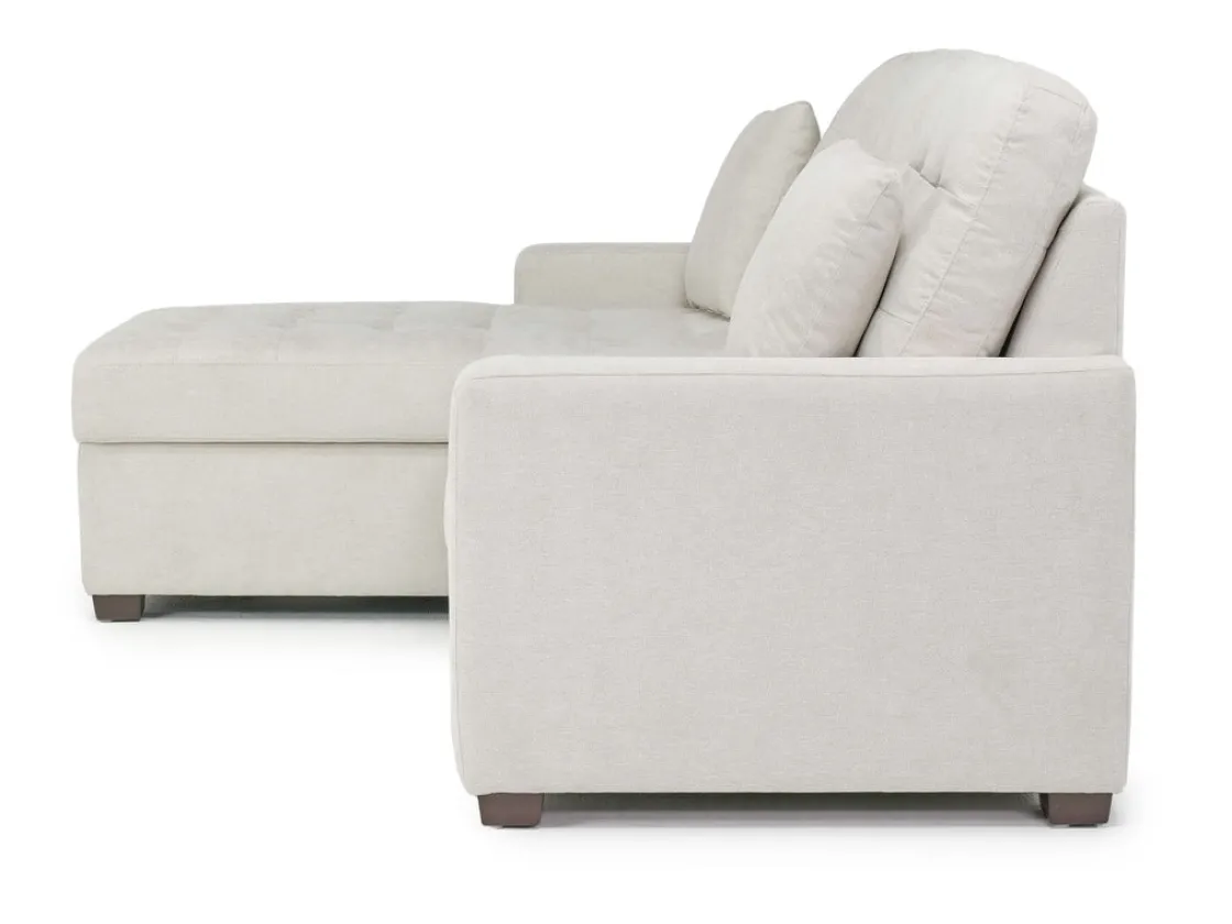 Mor Furniture Waitsfield Full Pullout Sofa Chaise In Gray, Left Facing