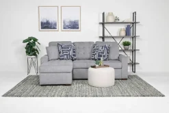 Mor Furniture Waitsfield Full Pullout Sofa Chaise In Gray, Left Facing