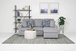Mor Furniture Waitsfield Full Pullout Sofa Chaise In Gray, Left Facing