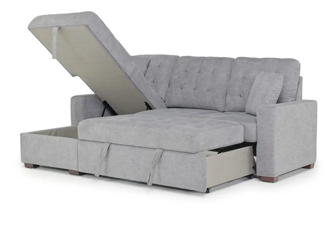 Mor Furniture Waitsfield Full Pullout Sofa Chaise In Gray, Left Facing