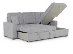 Mor Furniture Waitsfield Full Pullout Sofa Chaise In Gray, Left Facing