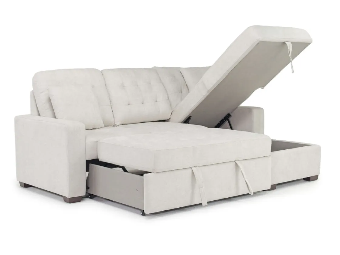 Mor Furniture Waitsfield Full Pullout Sofa Chaise In Gray, Left Facing