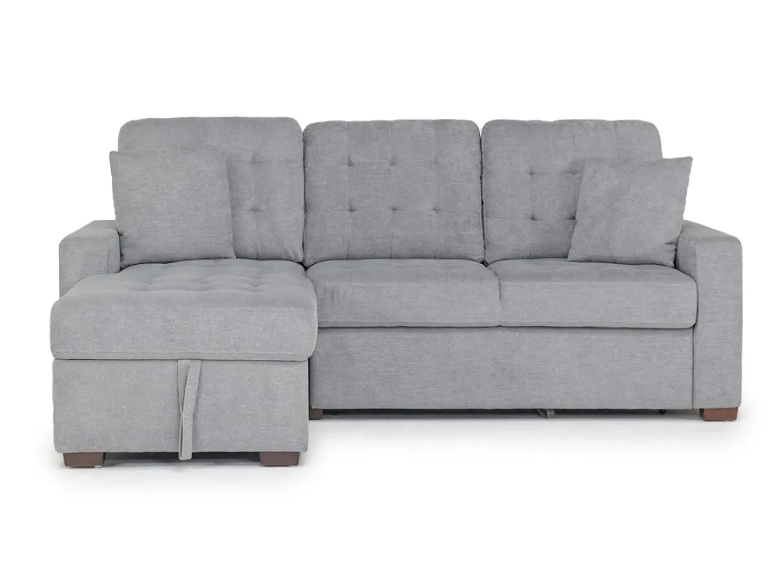 Mor Furniture Waitsfield Full Pullout Sofa Chaise In Gray, Left Facing