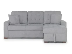 Mor Furniture Waitsfield Full Pullout Sofa Chaise In Gray, Left Facing