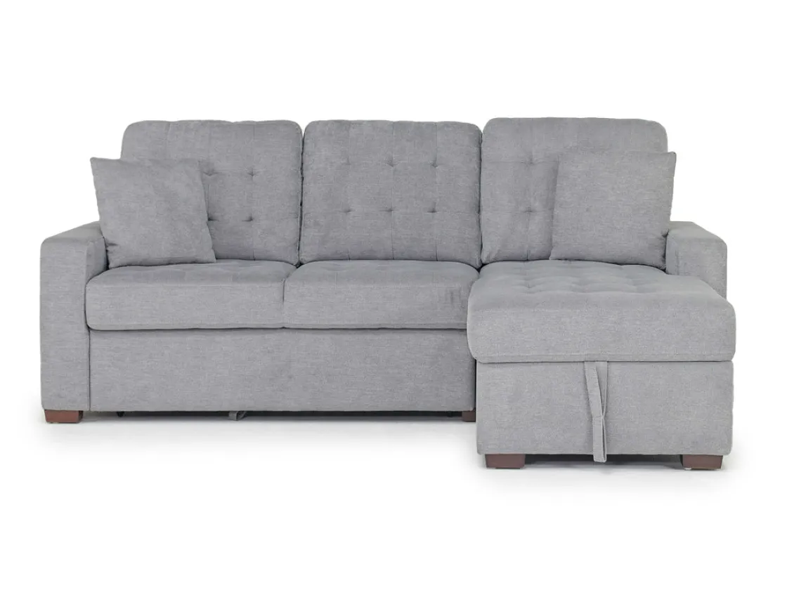Mor Furniture Waitsfield Full Pullout Sofa Chaise In Gray, Left Facing