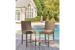 Mor Furniture Walton Bridge Outdoor Bar Stool In Driftwood, Set Of 2