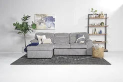 Mor Furniture Wanda Full Pullout Sofa Chaise In Gray, Left Facing