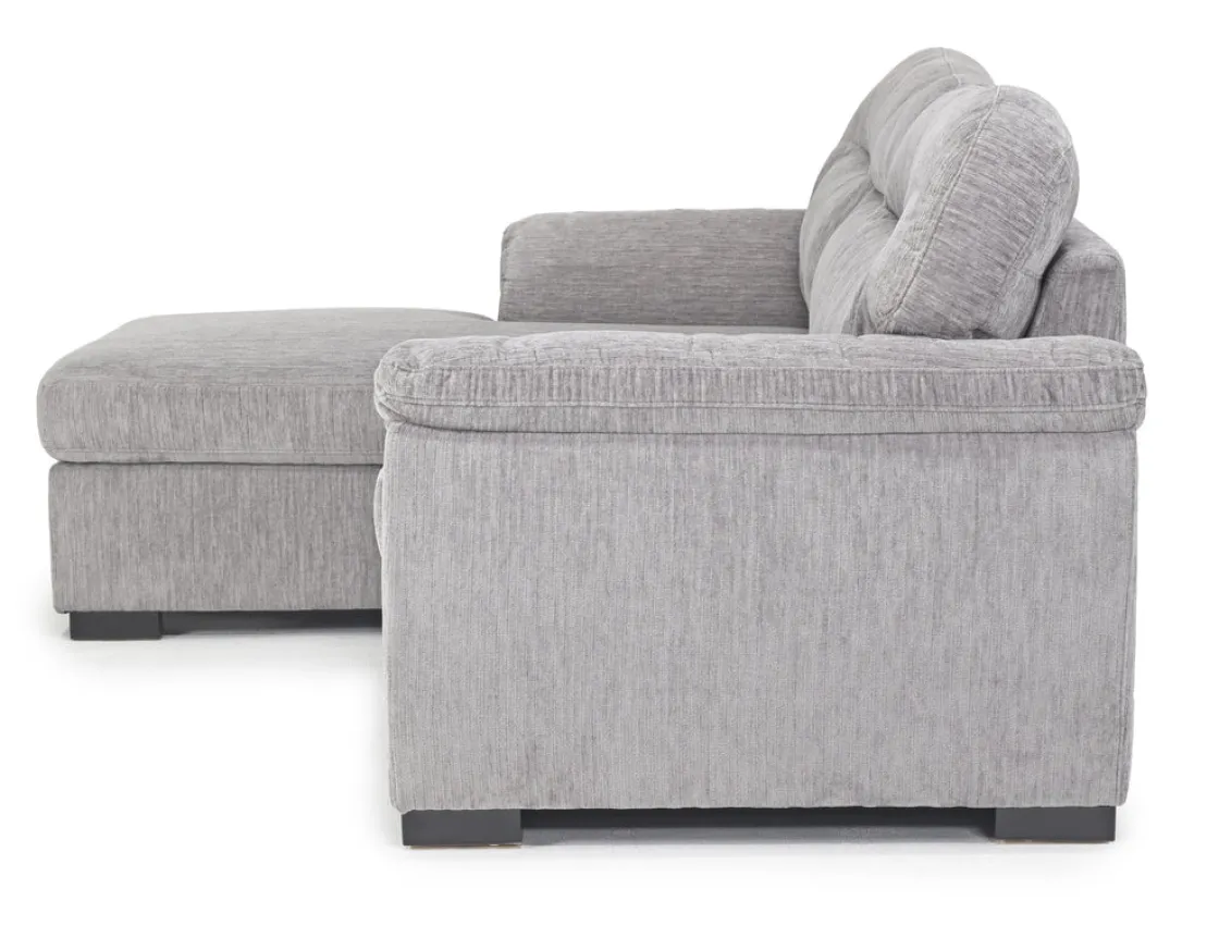 Mor Furniture Wanda Full Pullout Sofa Chaise In Gray, Left Facing