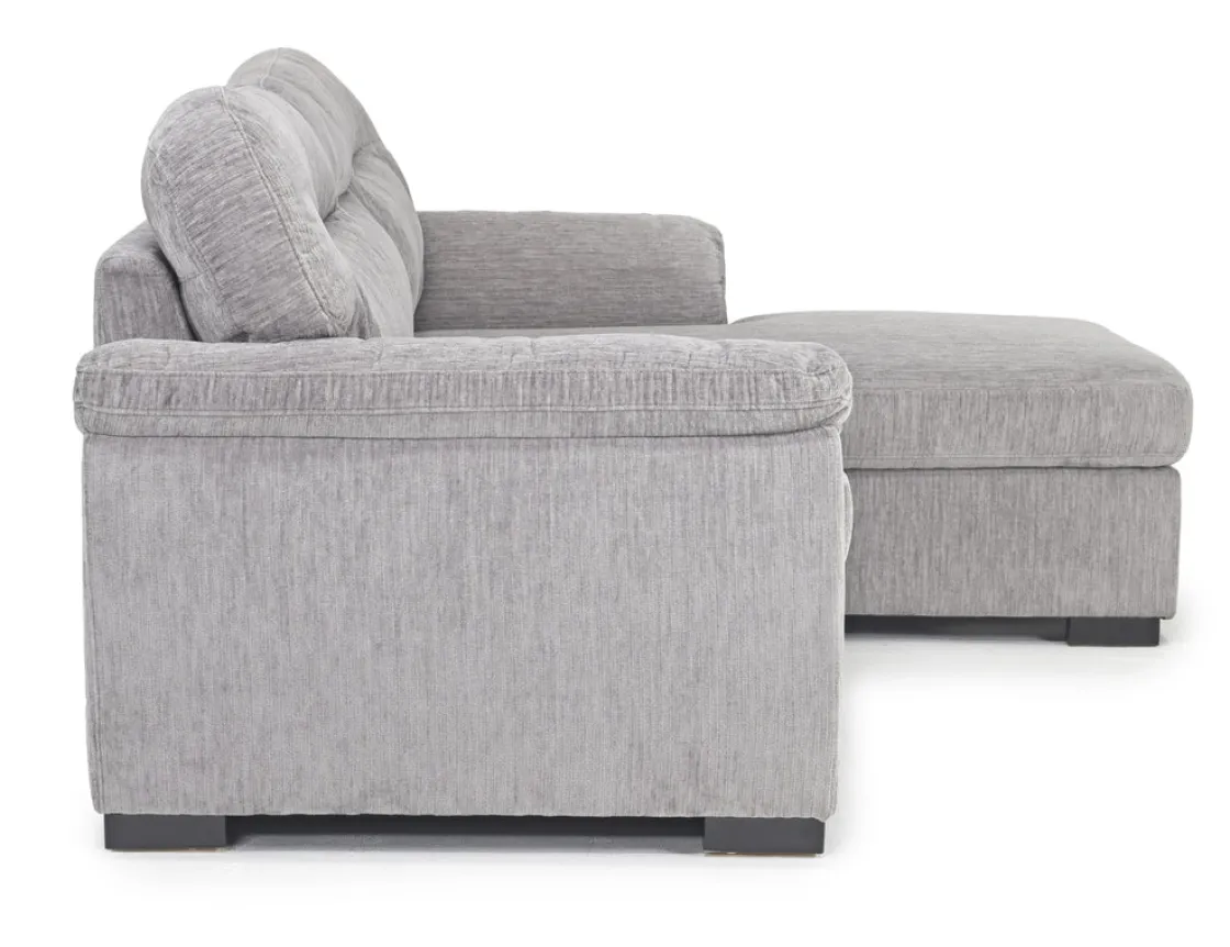 Mor Furniture Wanda Full Pullout Sofa Chaise In Gray, Left Facing