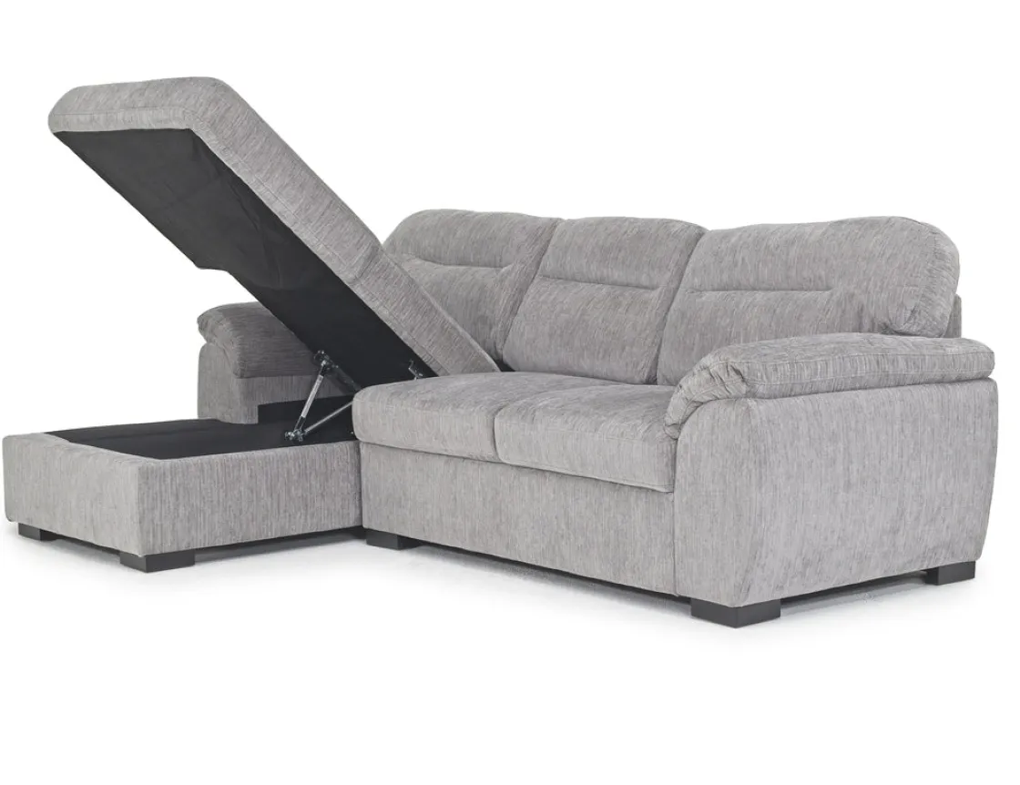 Mor Furniture Wanda Full Pullout Sofa Chaise In Gray, Left Facing