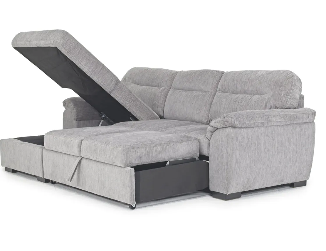 Mor Furniture Wanda Full Pullout Sofa Chaise In Gray, Left Facing