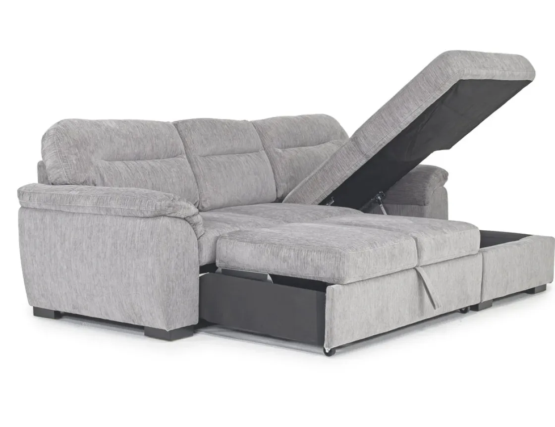 Mor Furniture Wanda Full Pullout Sofa Chaise In Gray, Left Facing