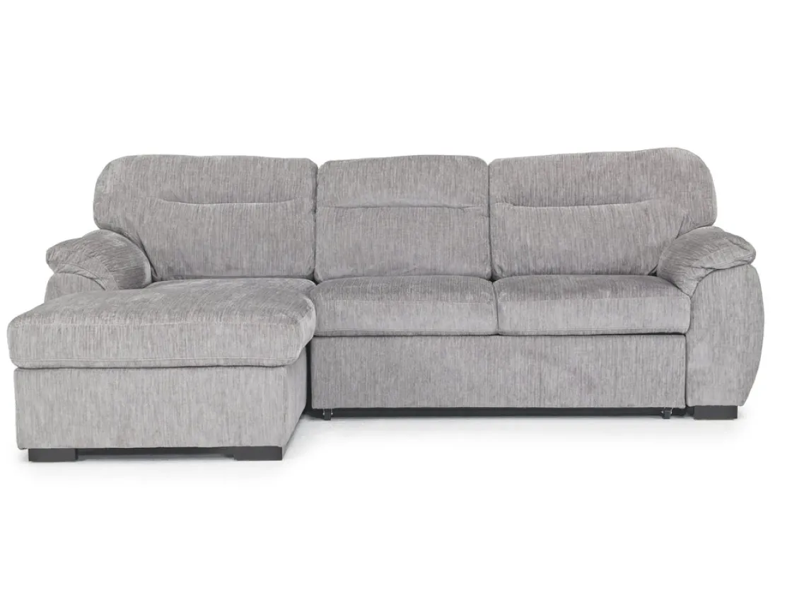 Mor Furniture Wanda Full Pullout Sofa Chaise In Gray, Left Facing