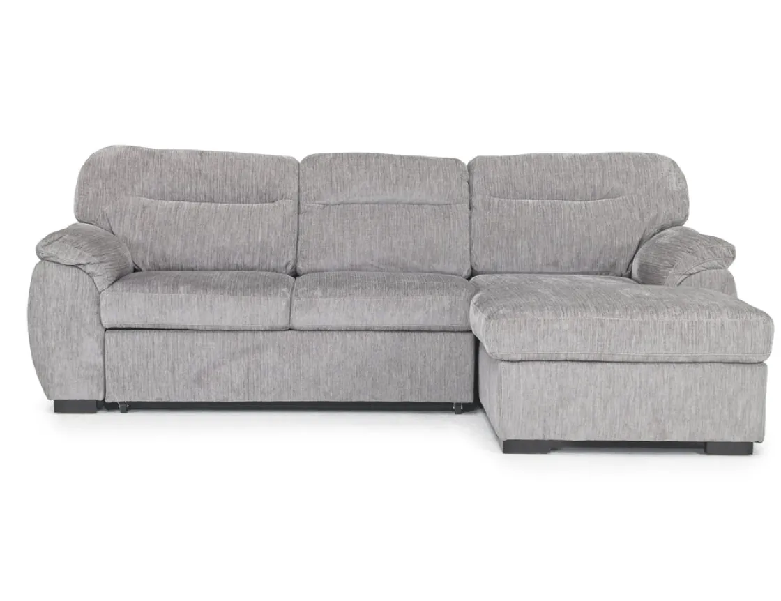 Mor Furniture Wanda Full Pullout Sofa Chaise In Gray, Left Facing