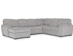 Mor Furniture Wanda Full Pullout Tux Chaise Sectional In Gray, Left Facing