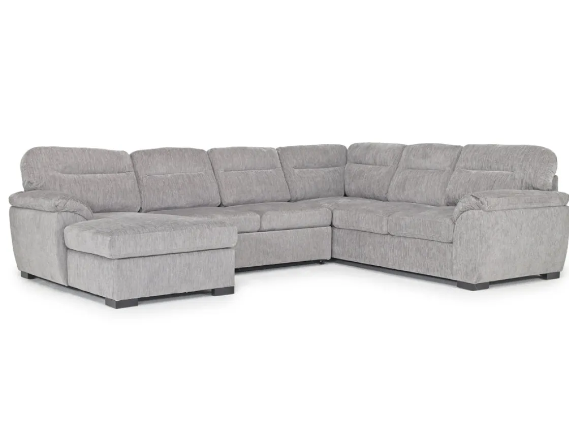 Mor Furniture Wanda Full Pullout Tux Chaise Sectional In Gray, Left Facing