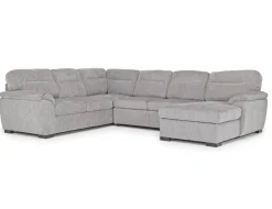 Mor Furniture Wanda Full Pullout Tux Chaise Sectional In Gray, Left Facing