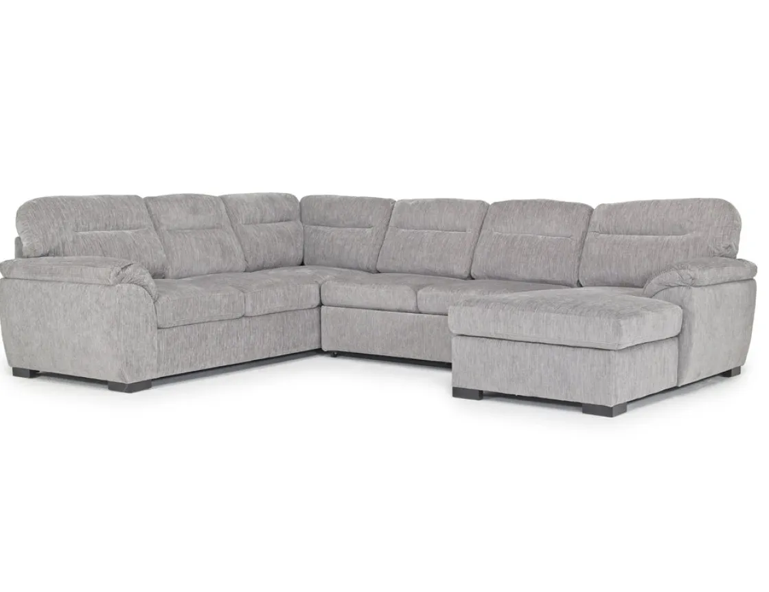 Mor Furniture Wanda Full Pullout Tux Chaise Sectional In Gray, Left Facing