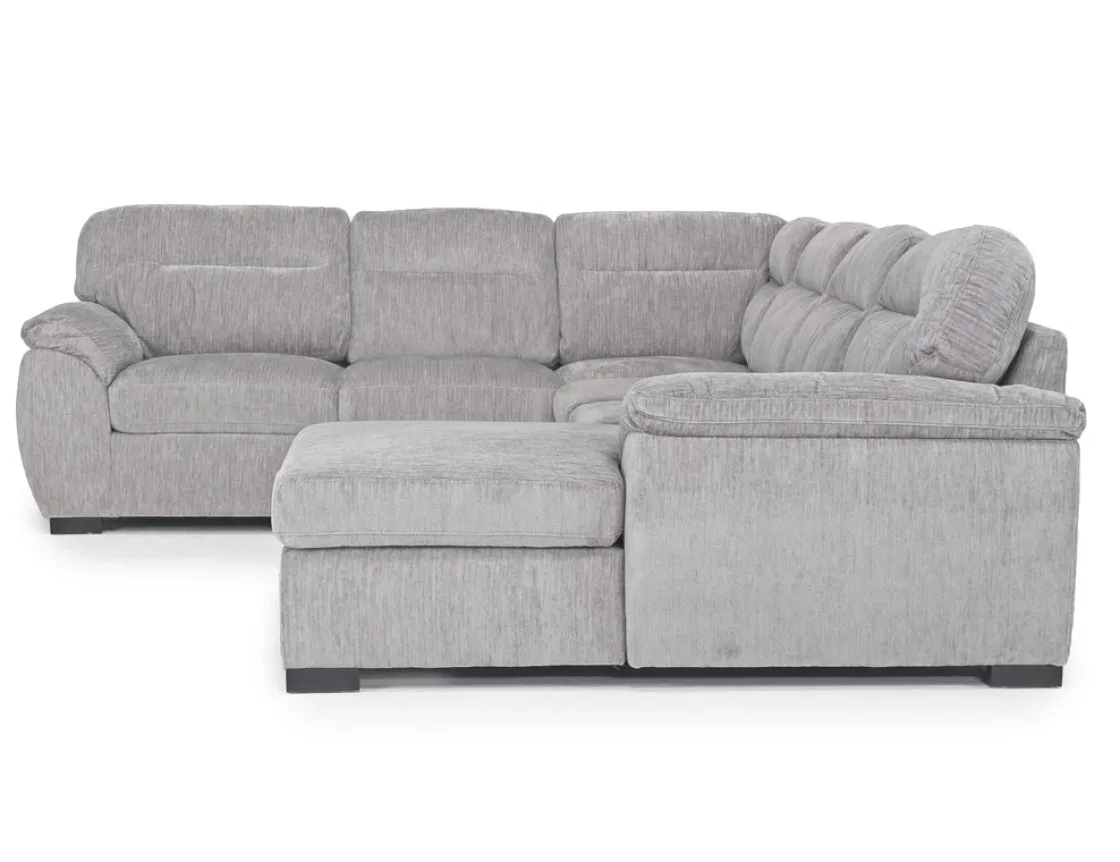 Mor Furniture Wanda Full Pullout Tux Chaise Sectional In Gray, Left Facing