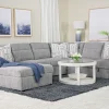 Mor Furniture Wanda Full Pullout Tux Storage Chaise Sectional In Gray, Left Facing