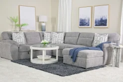 Mor Furniture Wanda Full Pullout Tux Storage Chaise Sectional In Gray, Left Facing