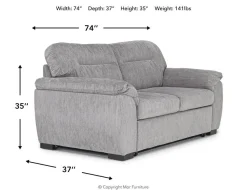Mor Furniture Wanda Full Sleeper Loveseat In Gray