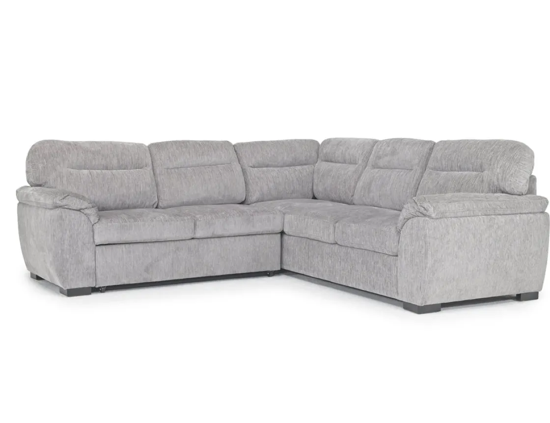 Mor Furniture Wanda Full Tux Sleeper Sectional W/ Storage In Gray, Right Facing