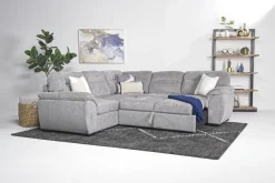 Mor Furniture Wanda Full Tux Sleeper Sectional W/ Storage In Gray, Right Facing