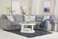 Mor Furniture Wanda Full Tux Sleeper Sectional W/ Storage In Gray, Right Facing