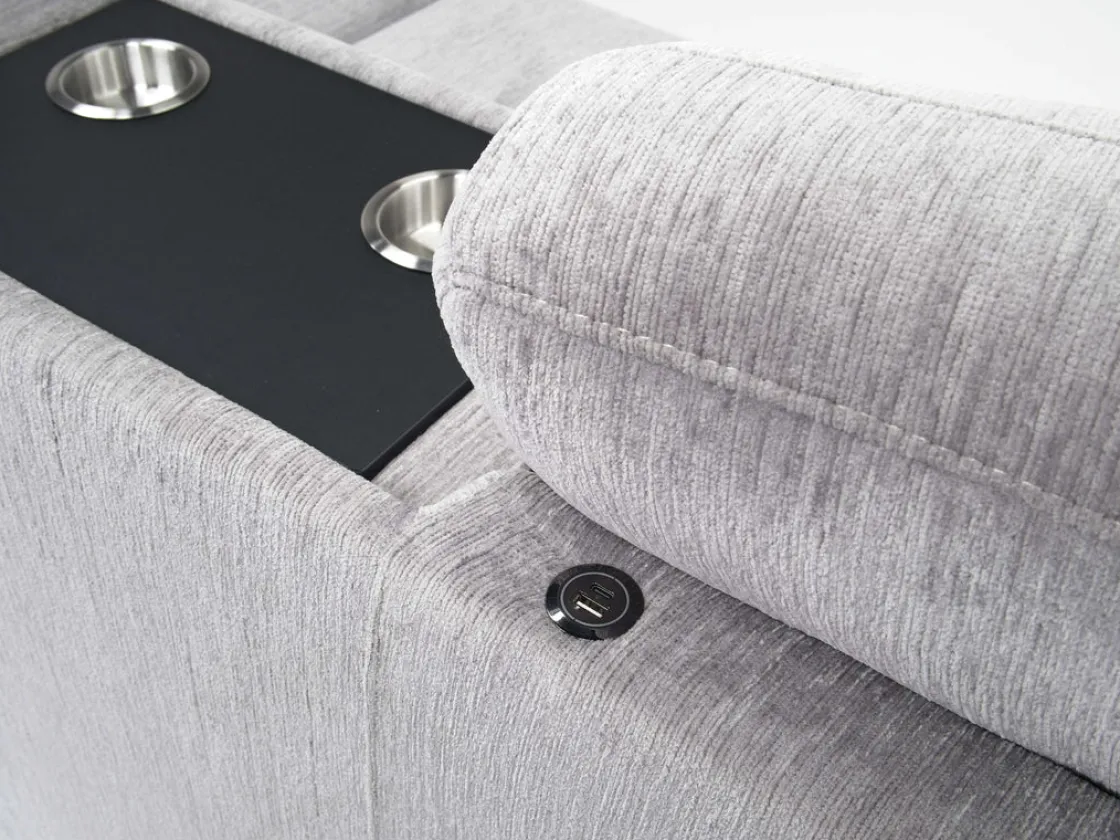 Mor Furniture Wanda Full Tux Sleeper Sectional W/ Storage In Gray, Right Facing