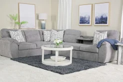 Mor Furniture Wanda Full Tux Sleeper Sectional W/ Storage In Gray, Right Facing