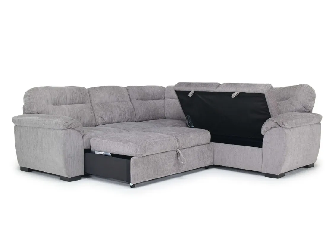 Mor Furniture Wanda Full Tux Sleeper Sectional W/ Storage In Gray, Right Facing